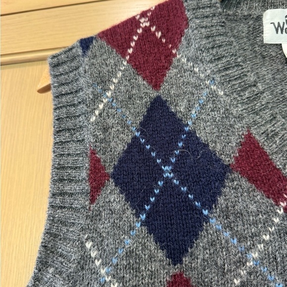 Vintage Woolrich Shetland Wool Argyle V-Neck Vest / Large - Picture 5 of 8